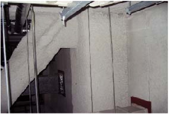 湿式石綿含有吹付けの鉄骨耐火被覆材