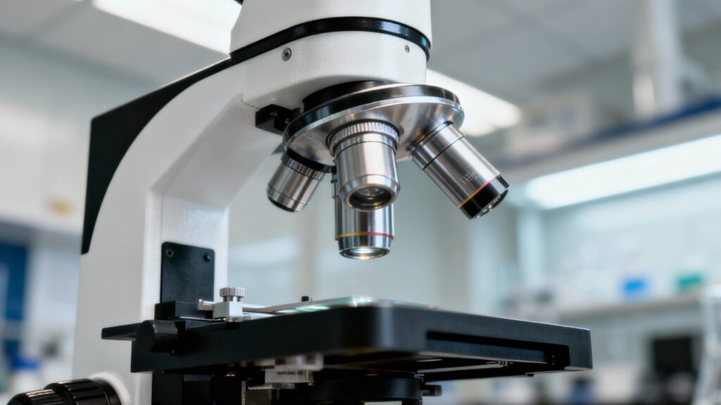 アスベスト分析に使用する顕微鏡